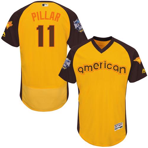 Blue Jays #11 Kevin Pillar Gold Flexbase Authentic Collection 2016 All-Star American League Stitched MLB Jersey - Click Image to Close